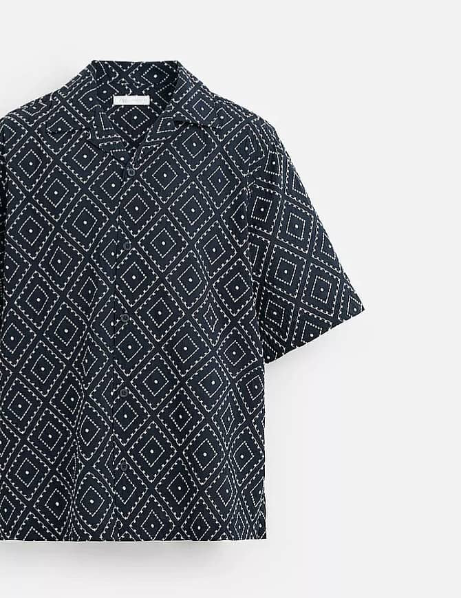 Zara Shirt in Navy Pattern