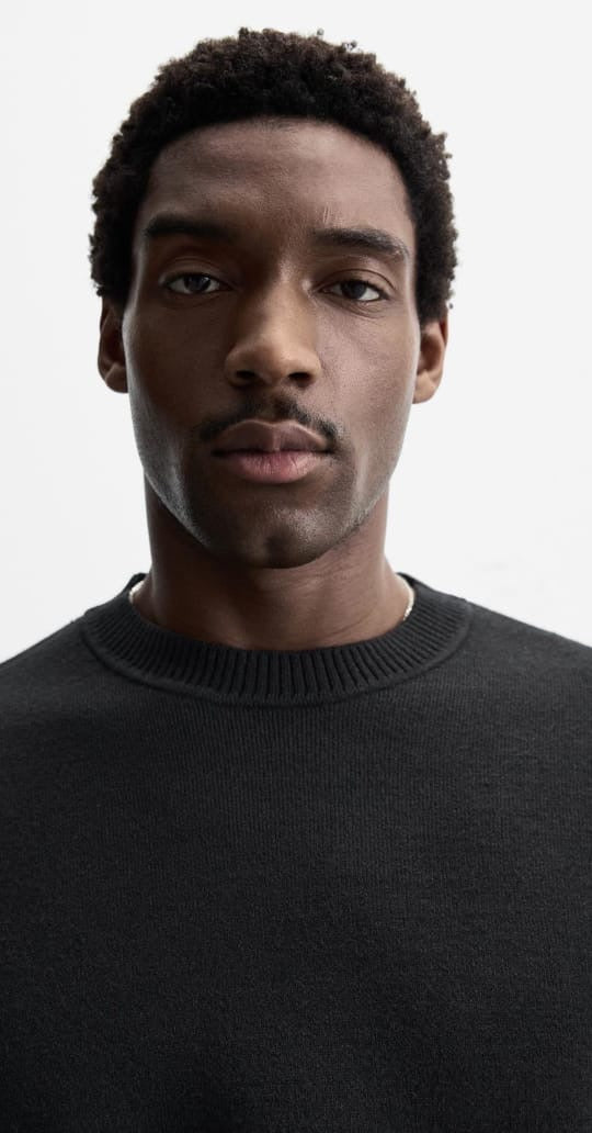 Zara Textured Sweater in Black