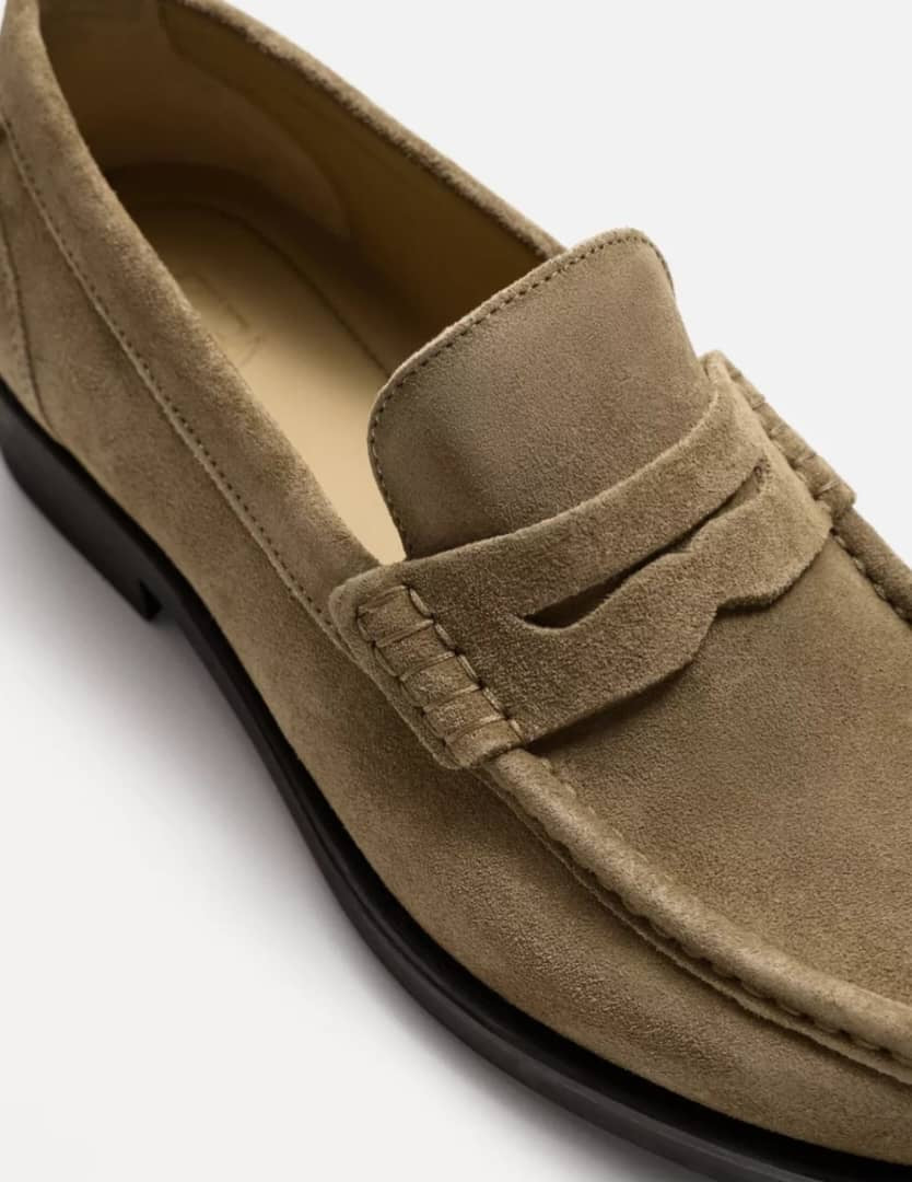 Zara Leather Penny Strap Loafers