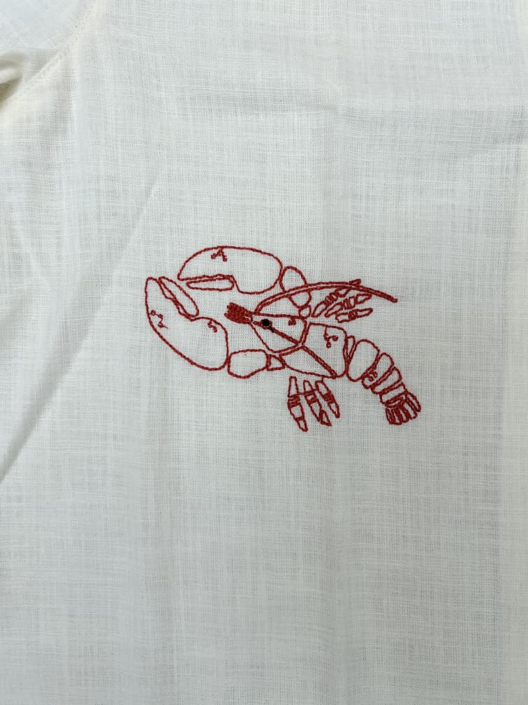 New Look Regular Fit Embroidered Linen Shirt in Off White