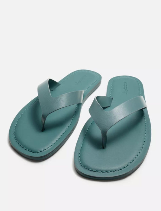 Zara Leather Sandal in Blue