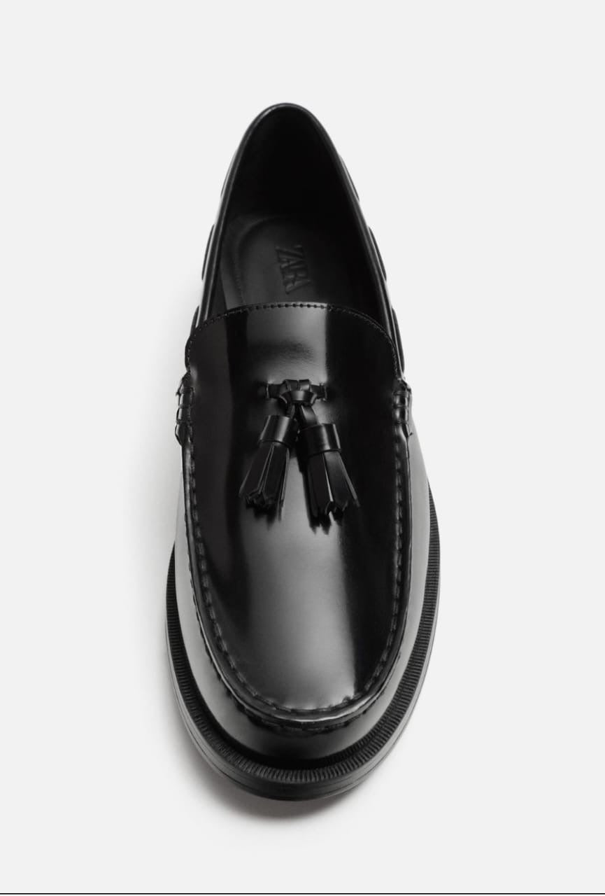 Zara Leather Tassel Loafers