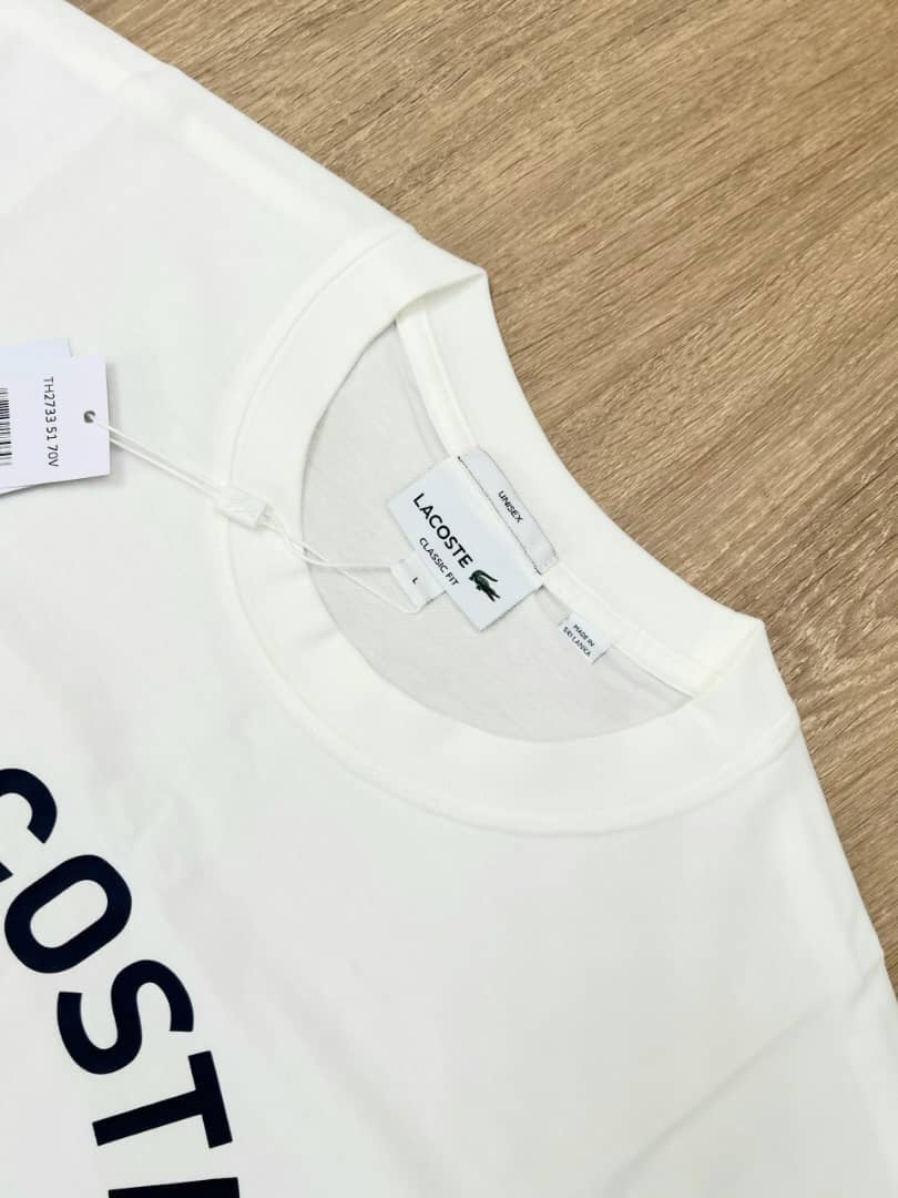 Lacoste Regular Fit Cotton Shirt in Off White