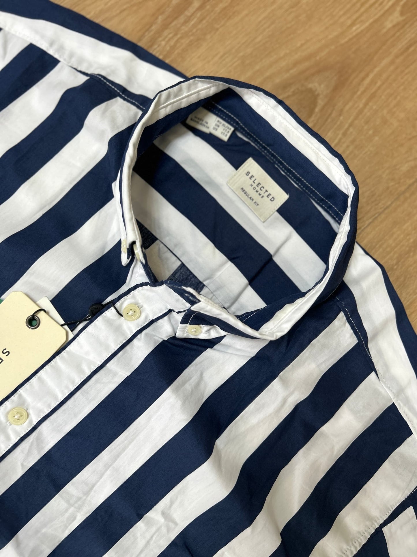 Selected Homme Regular Fit Navy Shirt in Stripes