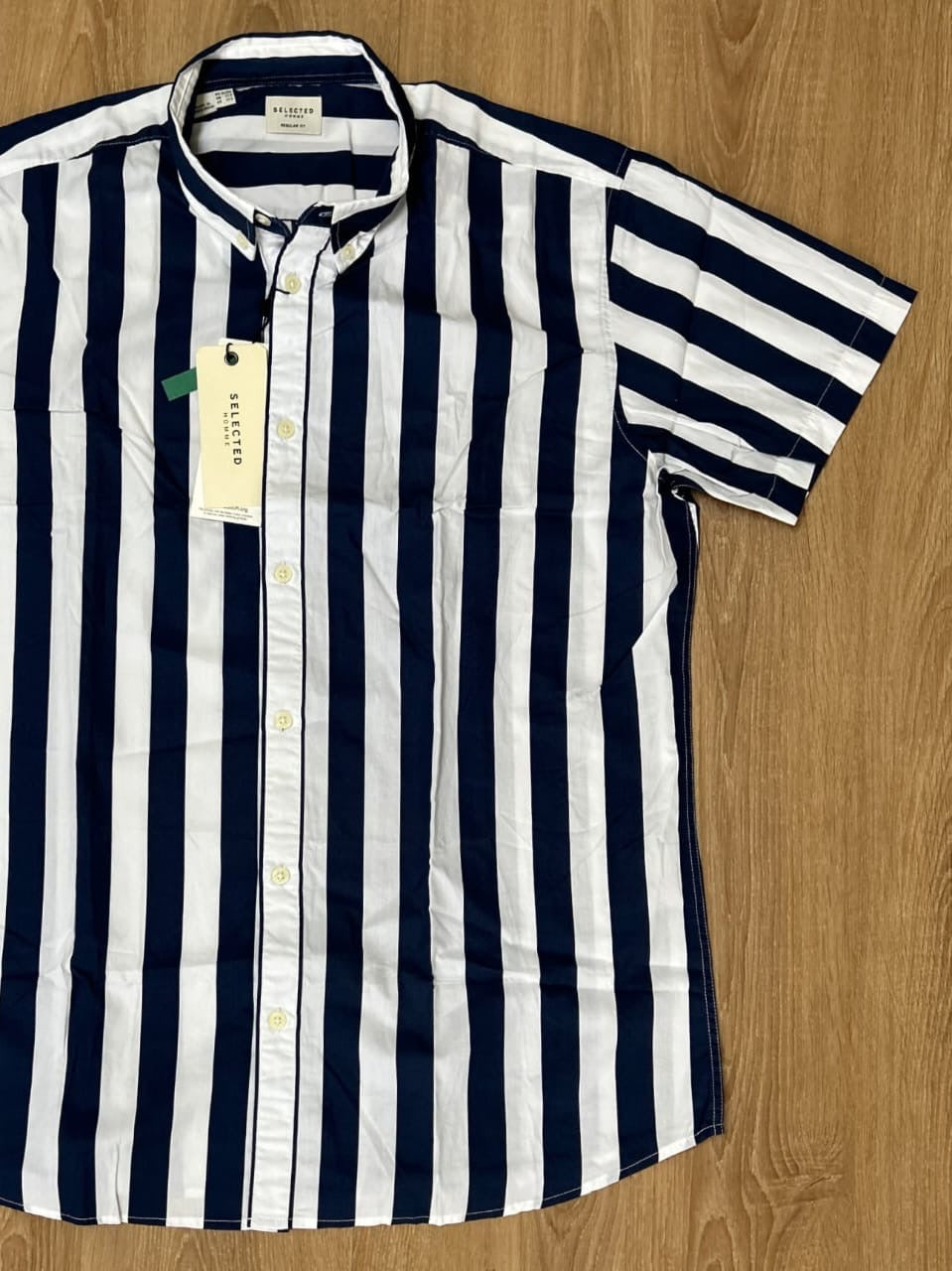 Selected Homme Regular Fit Navy Shirt in Stripes