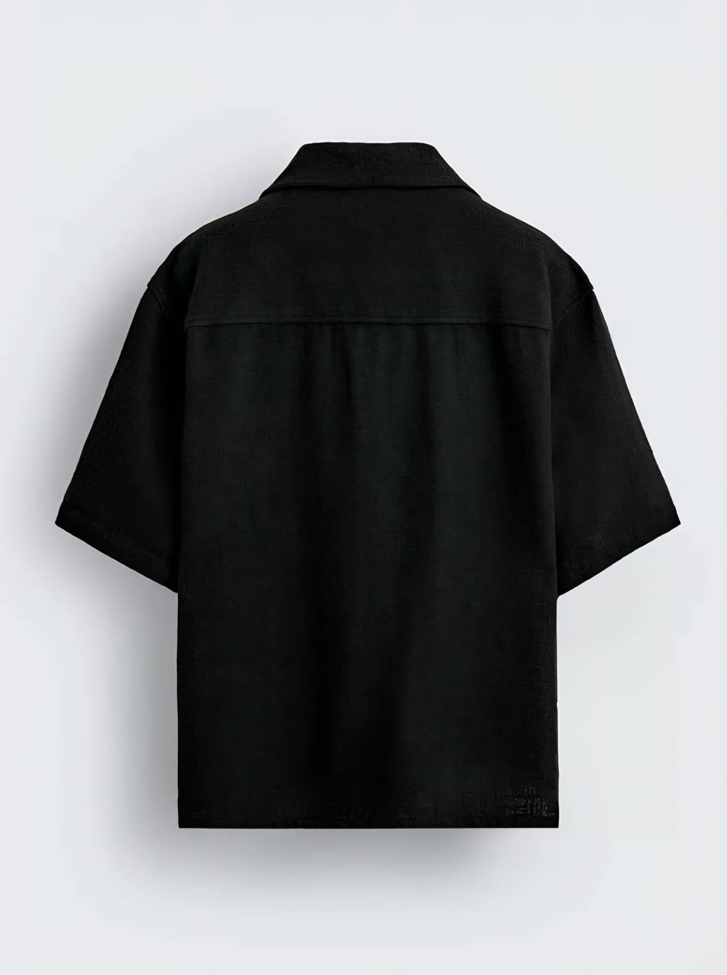 Zara Regular Fit Textured Embroidery Shirt in Black