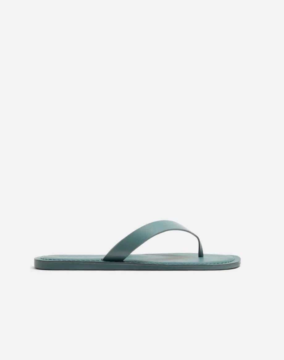 Zara Leather Sandal in Blue