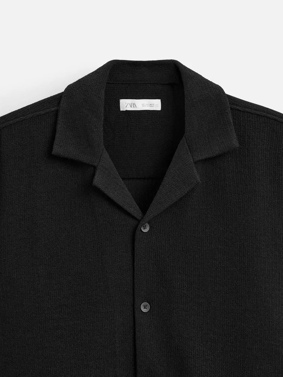 Zara Black Textured Shirt