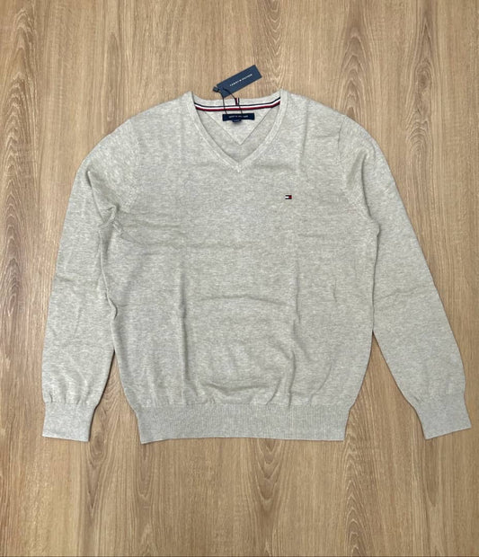 Tommy Hilfiger V Neck Sweater in Oatmeal