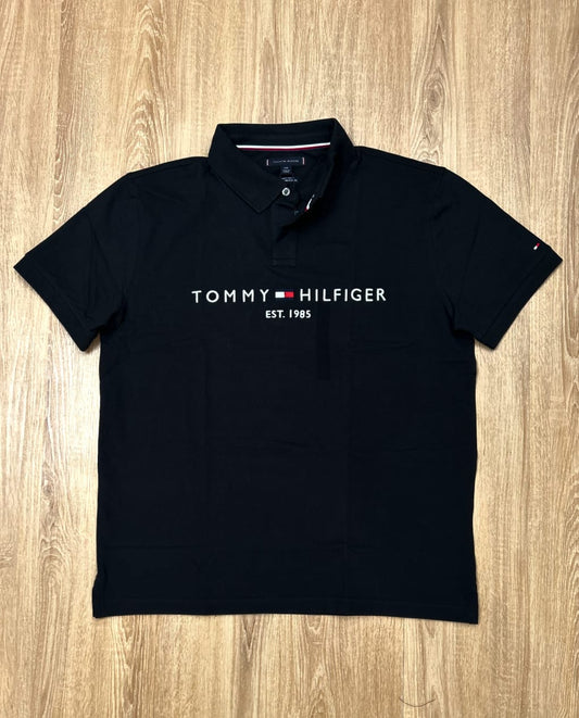 Tommy Hilfiger Regular Fit Pique Polo Shirt in Black
