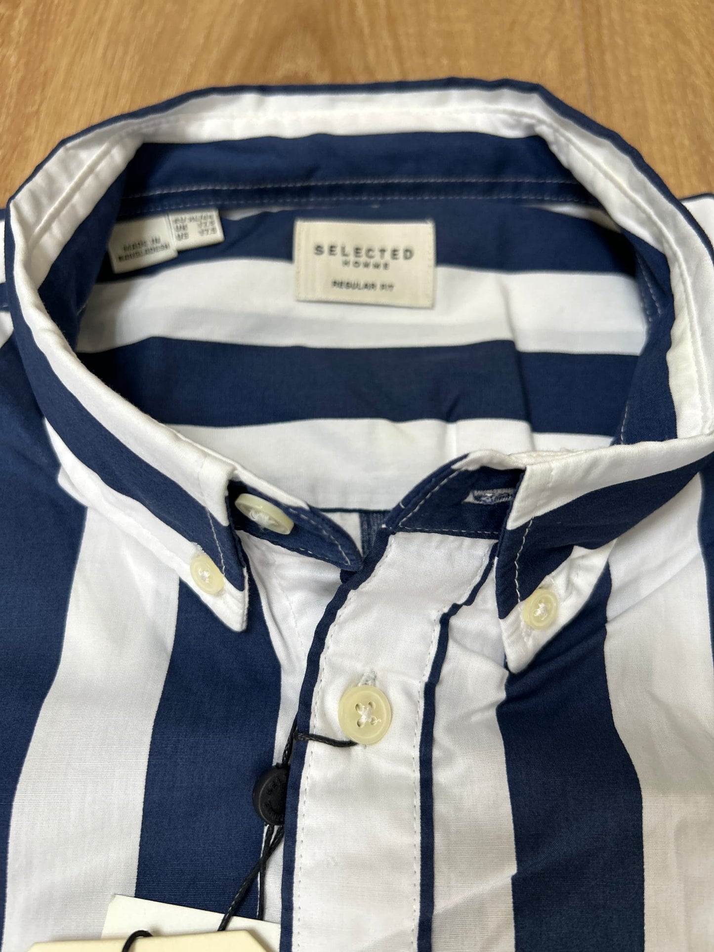 Selected Homme Regular Fit Navy Shirt in Stripes