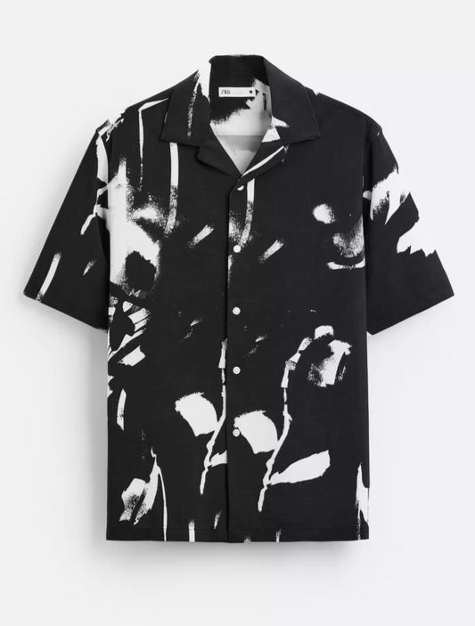 Zara Regular Fit Stretch Shirt in Pattern