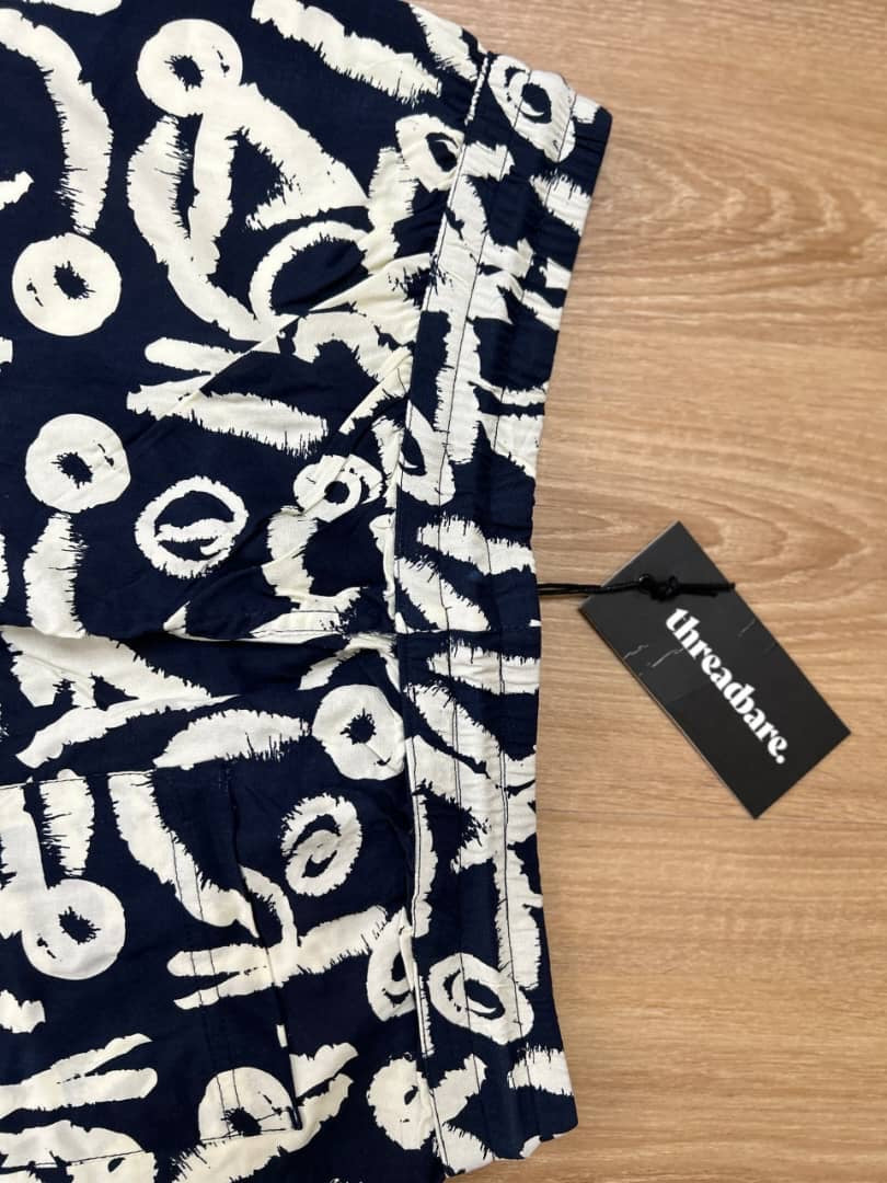 Threadbare Navy Shorts in Pattern