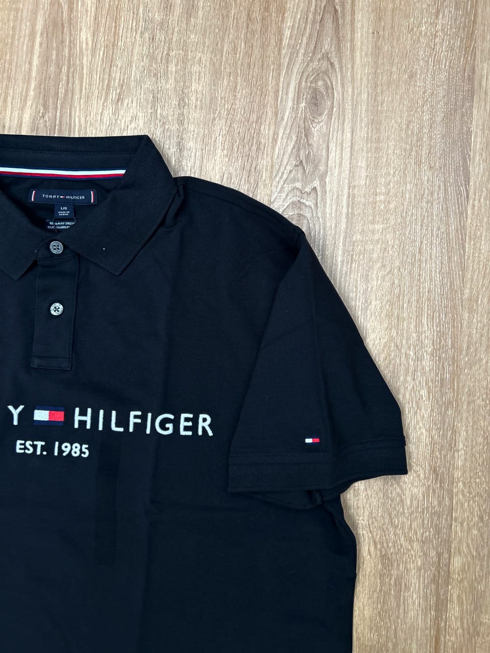 Tommy Hilfiger Regular Fit Pique Polo Shirt in Black