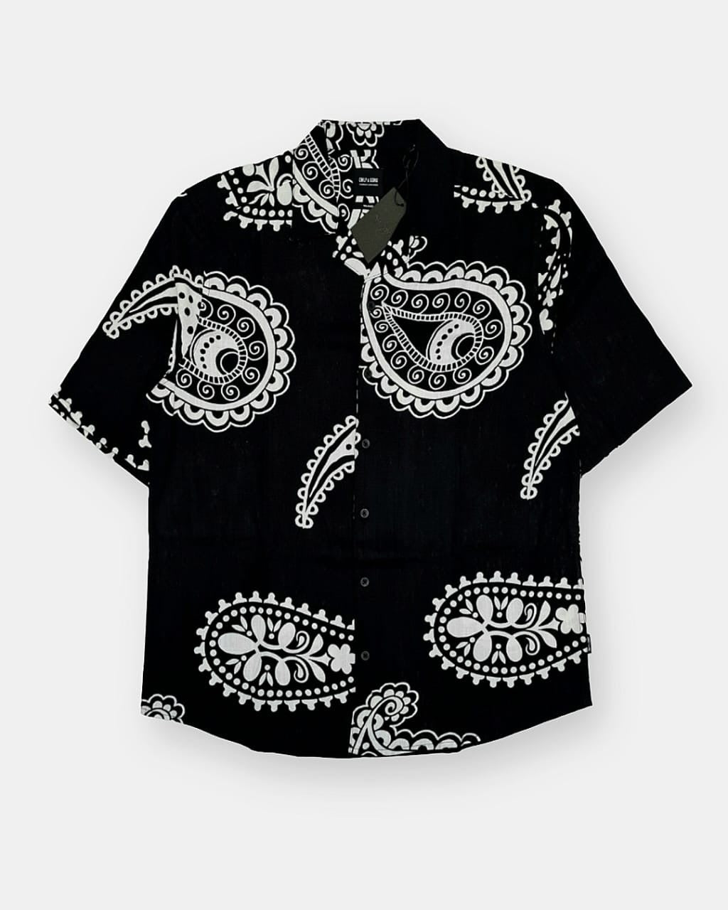 Only & Sons Textured Shirt in Paisley Pattern