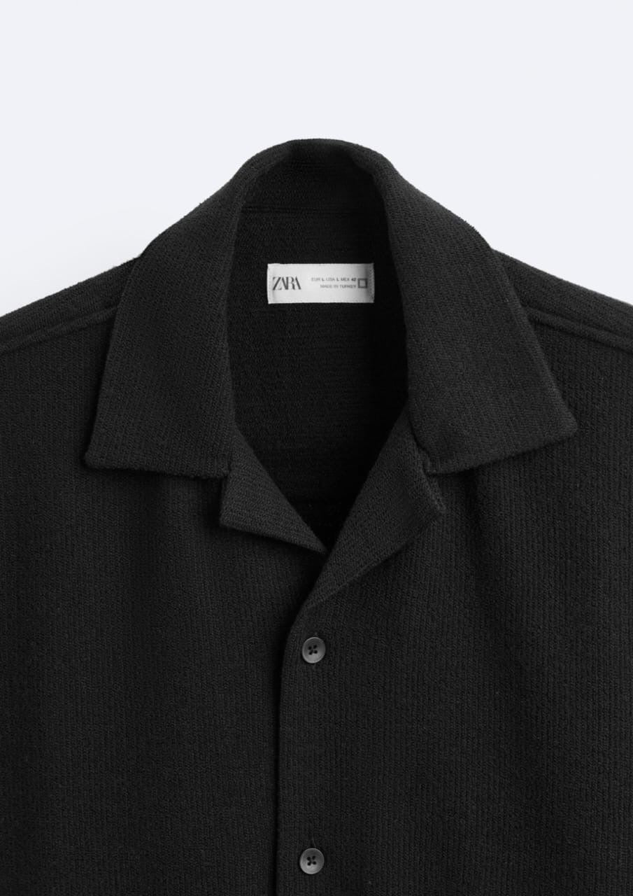 Zara Textured Shirt in Black