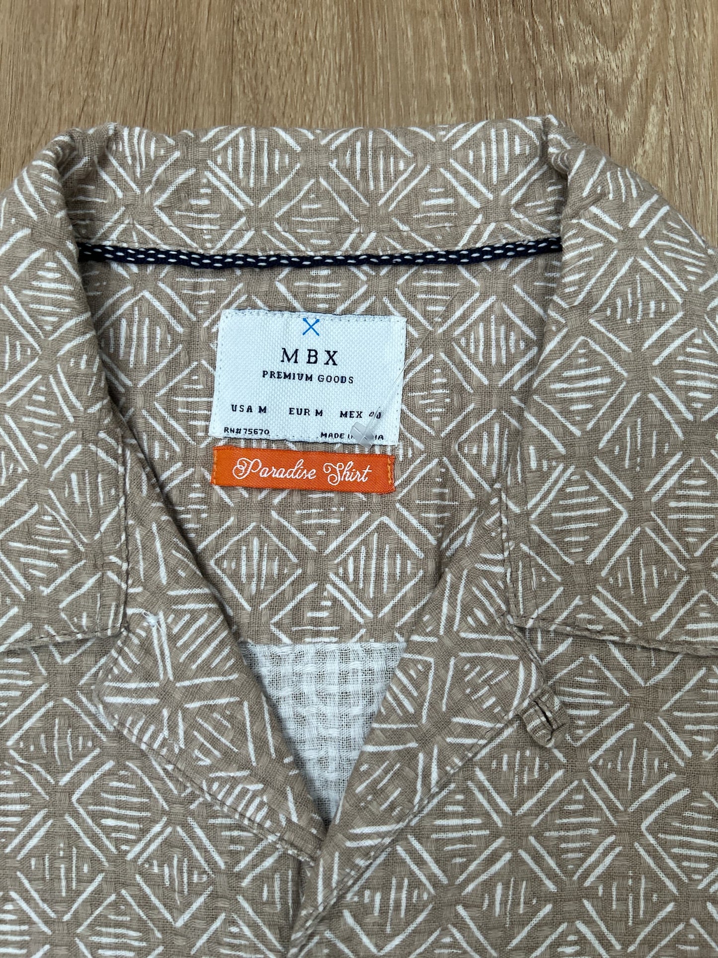 M B X Regular Fit Textured Shirt in Oat meal