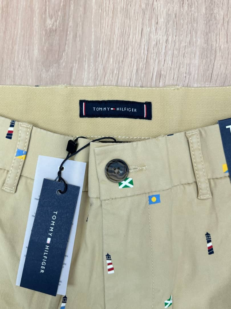 Tommy Hilfiger All over Flag Print Shorts in Beige