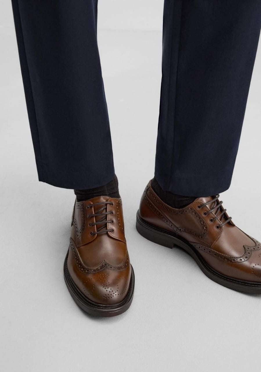 Zara Leather Brogues in Brown