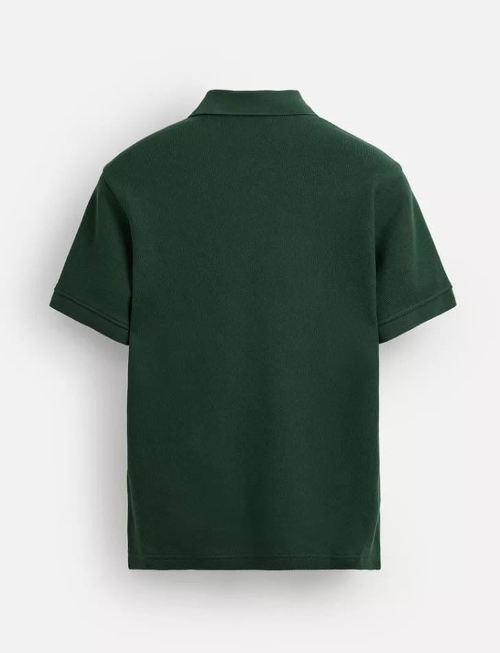 Zara Zip Pique Polo in Green