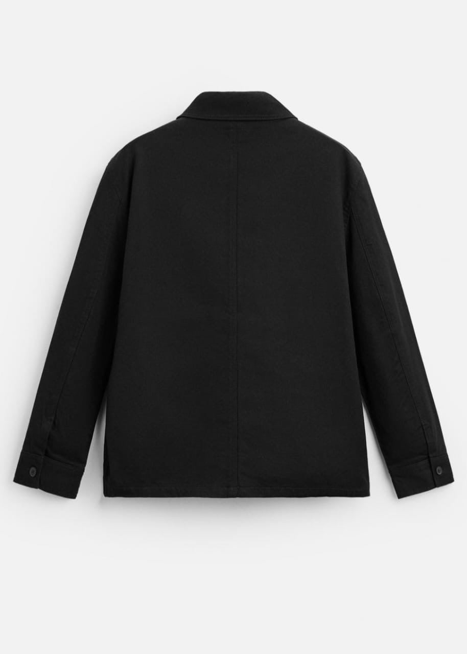 Zara Textured Overshirt in Black