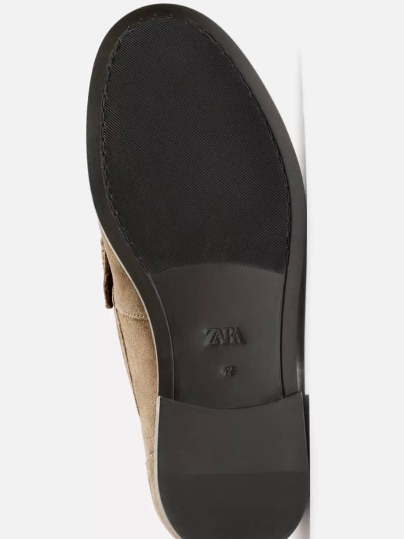 Zara Leather Penny Strap Loafers