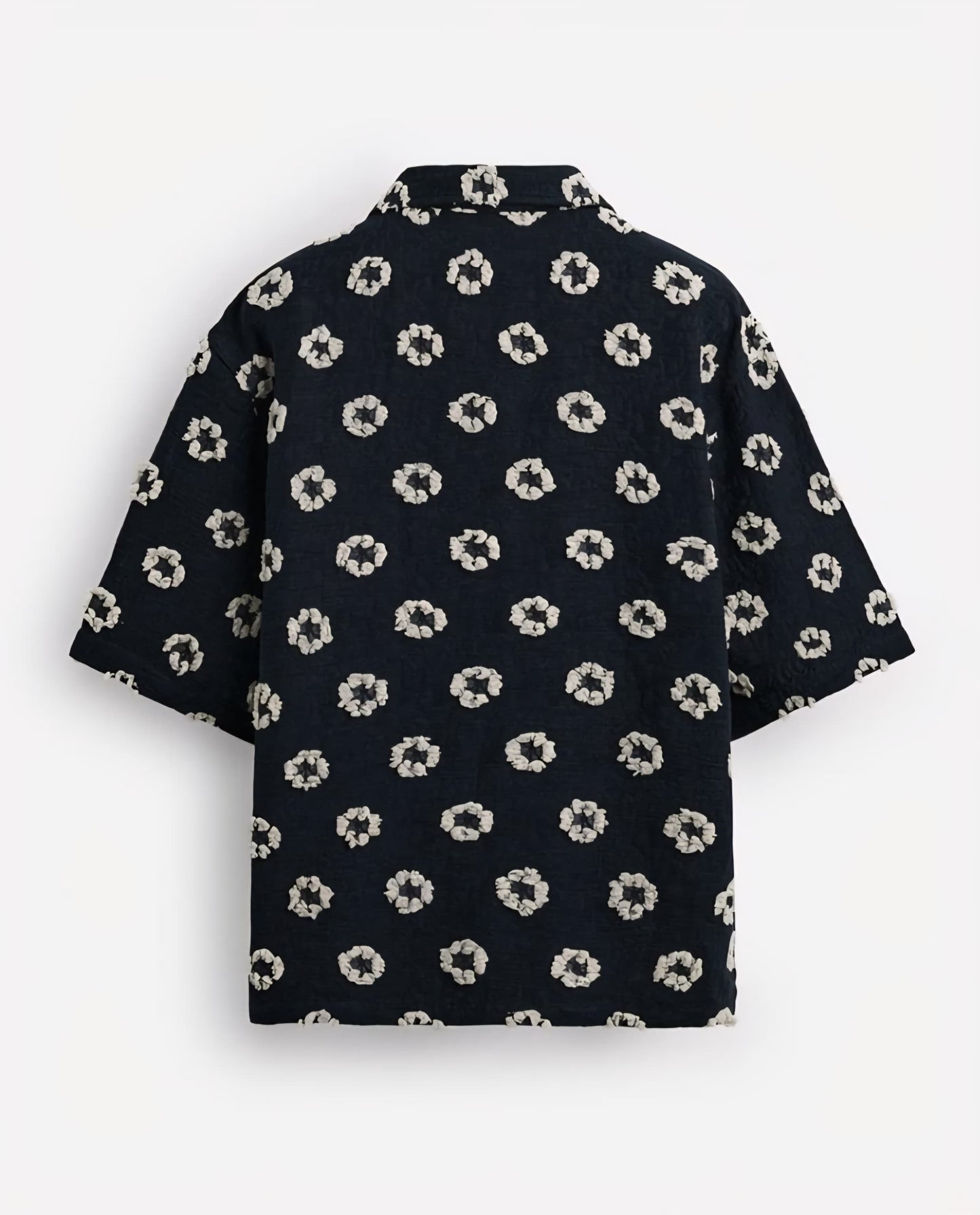 Zara Textured Jacquard Shirt in Navy