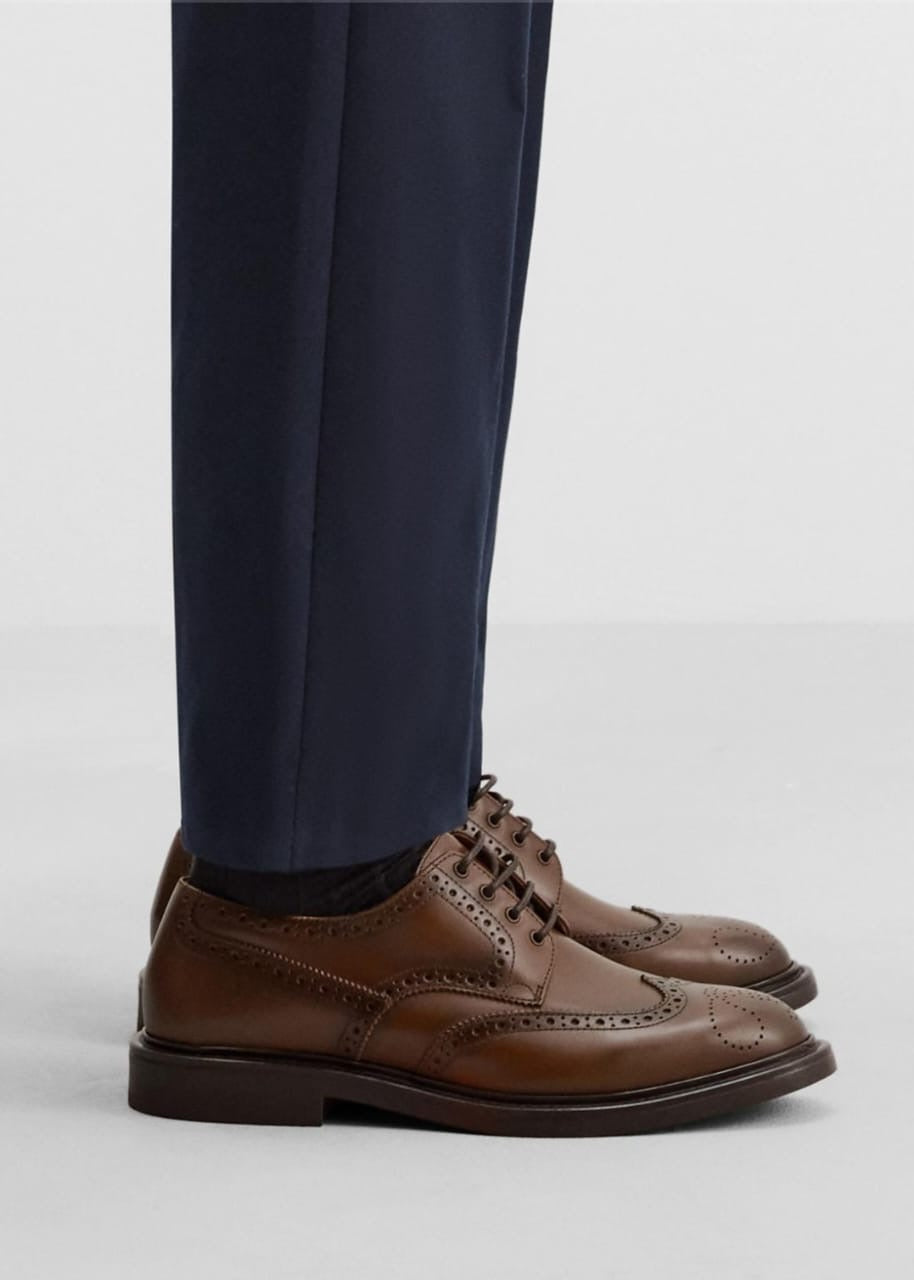 Zara Leather Brogues in Brown