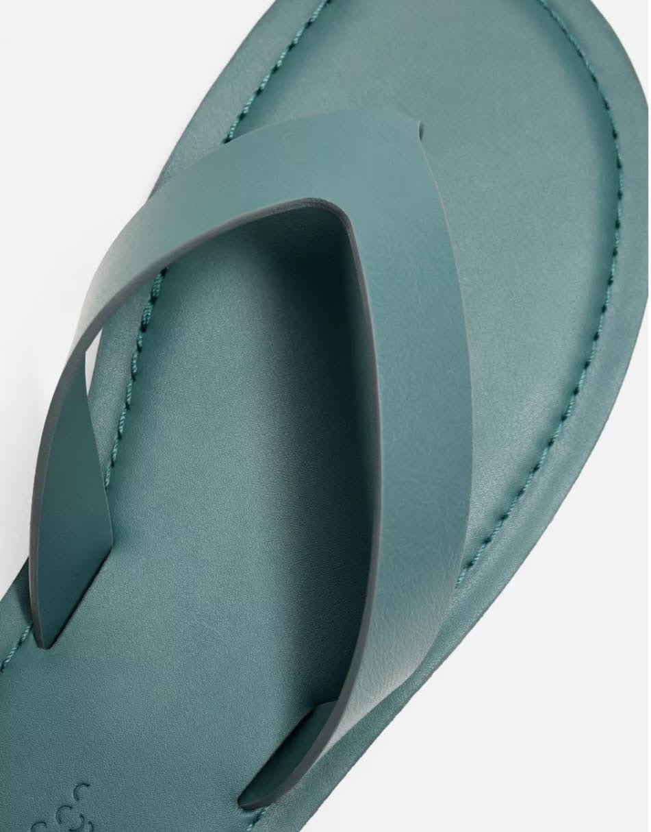 Zara Leather Sandal in Blue