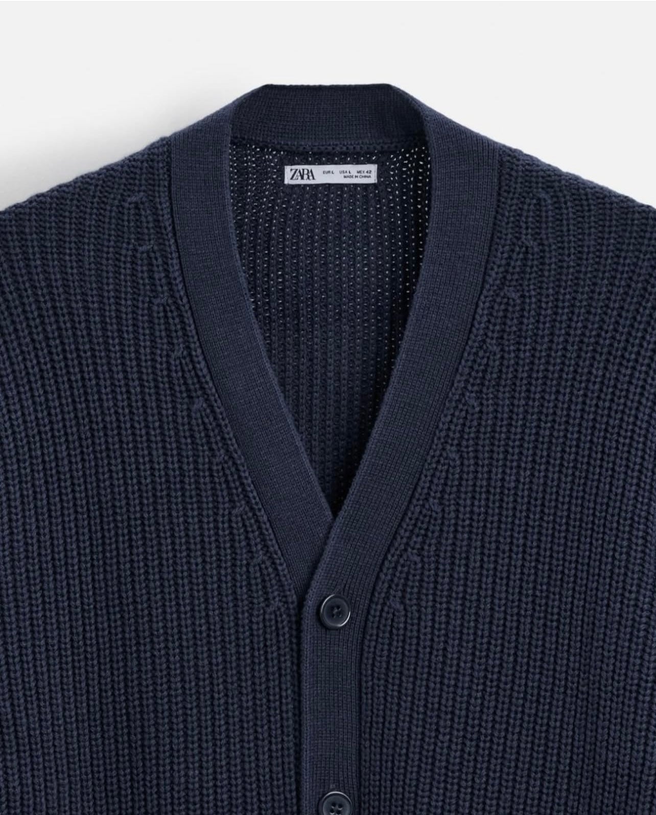 Zara Ribbed Cotton & Wool Cardigan