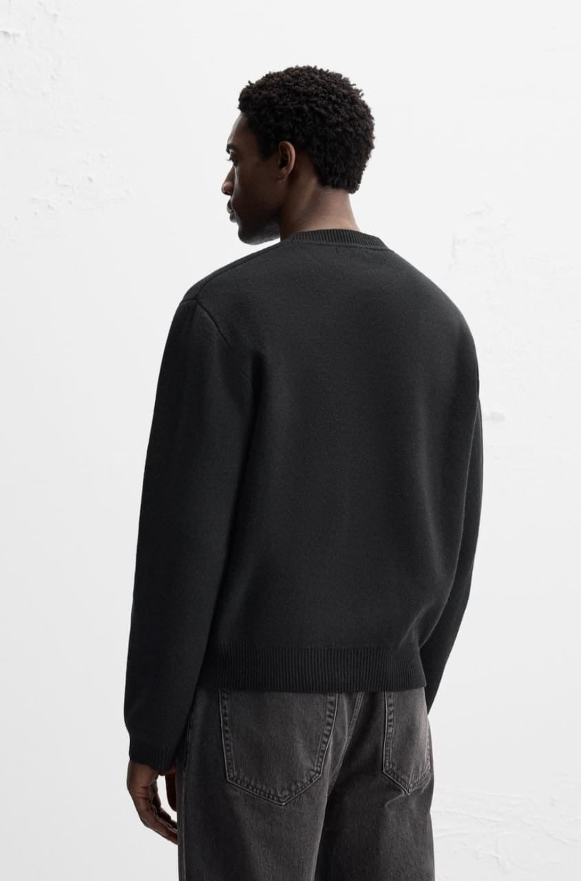 Zara Textured Sweater in Black