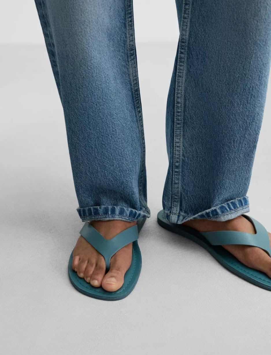 Zara Leather Sandal in Blue