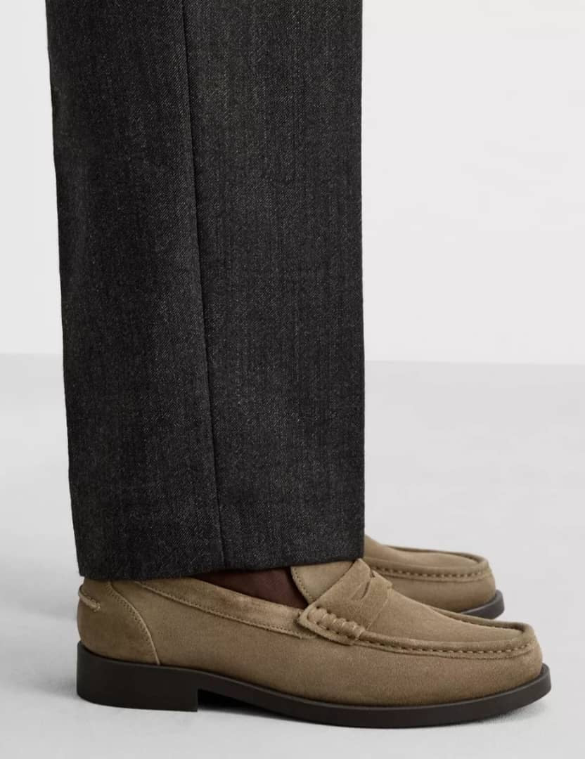 Zara Leather Penny Strap Loafers