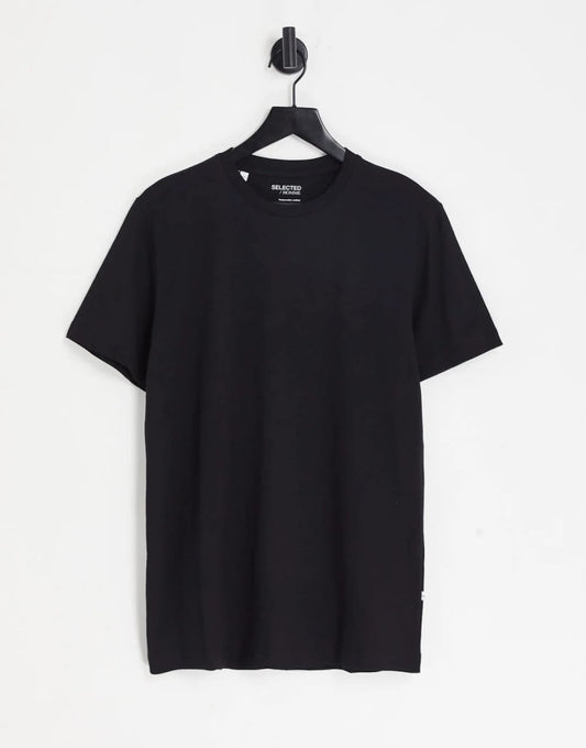 Selected homme Black Cotton T Shirt