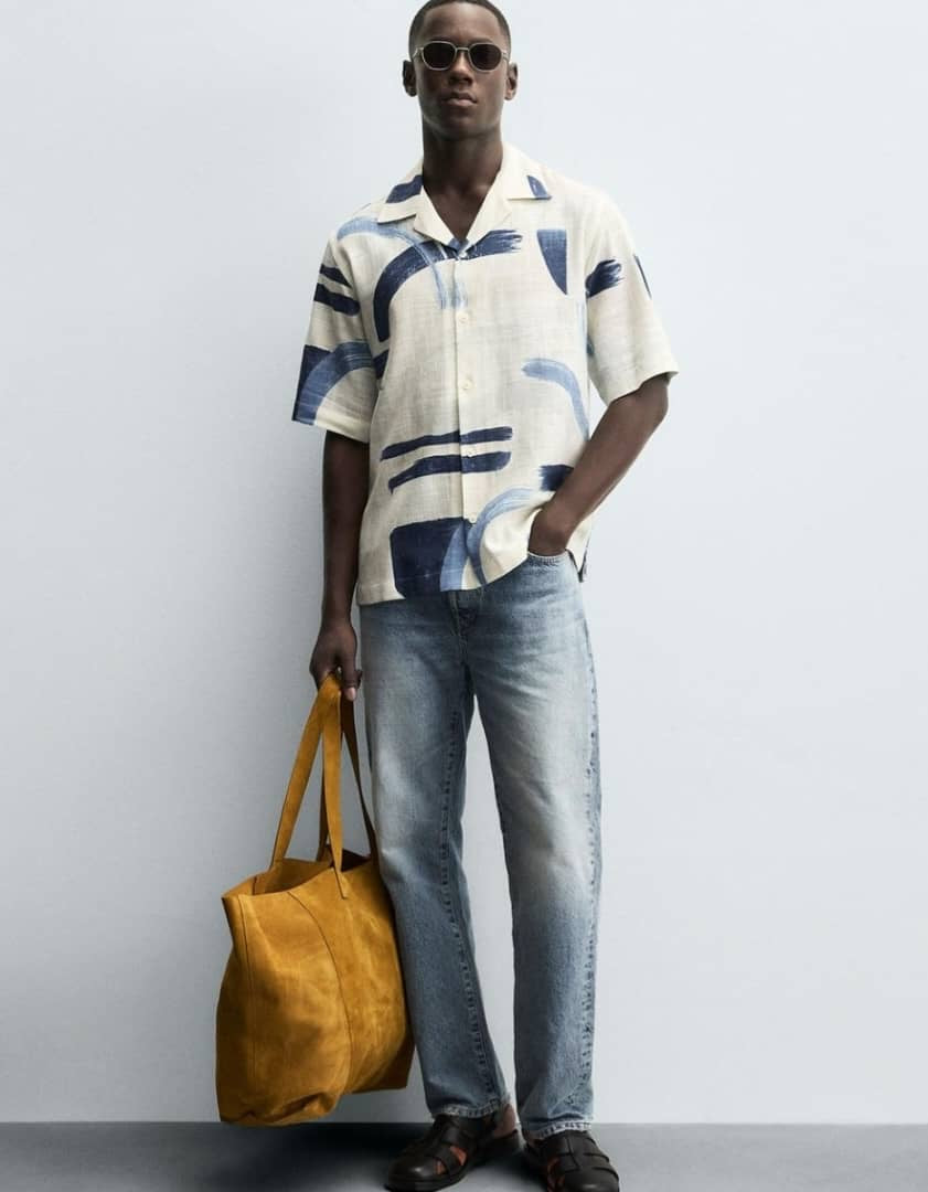 Zara Shirt in Blue Pattern