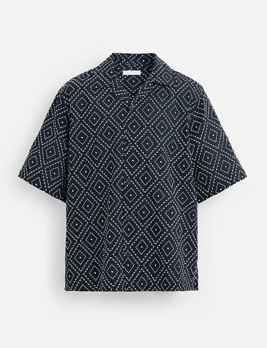 Zara Shirt in Navy Pattern