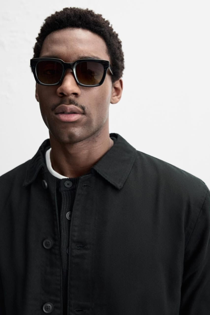 Zara Textured Overshirt in Black