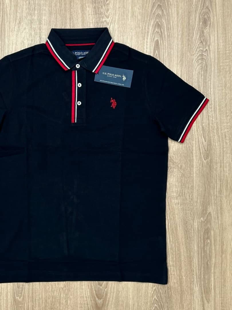 US Polo Assn Regular Fit Pique Polo Shirt in Black