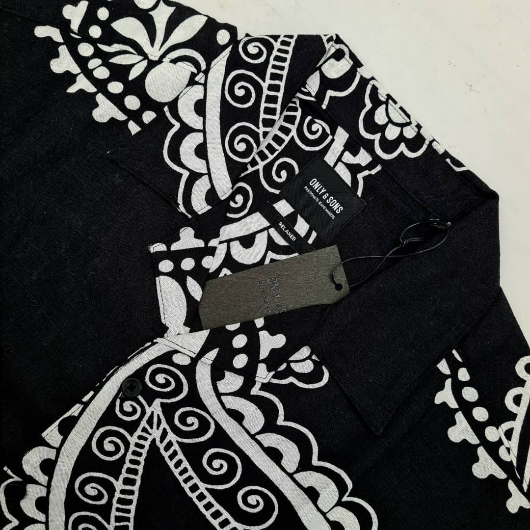Only & Sons Textured Shirt in Paisley Pattern