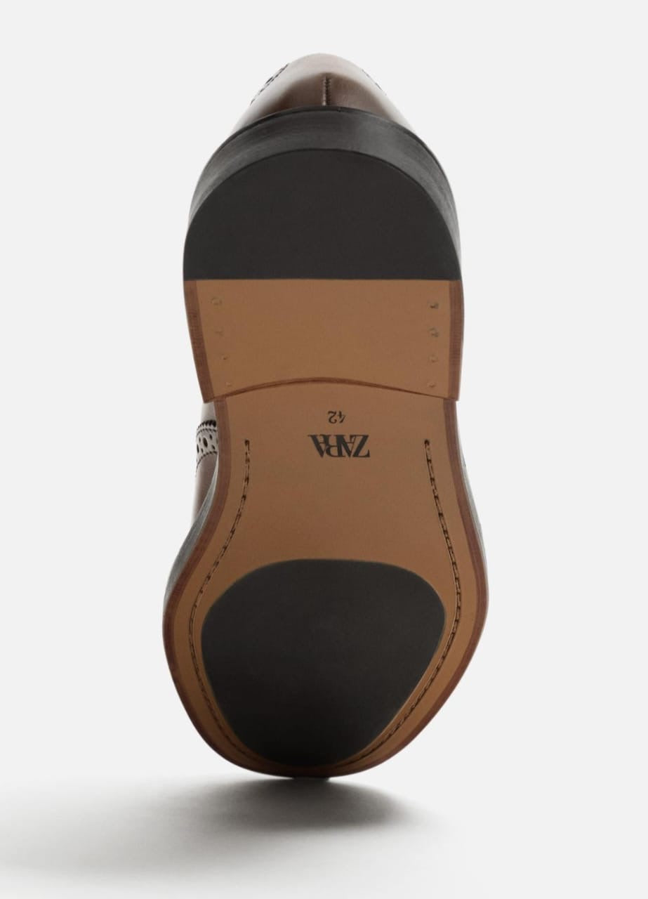 Zara Leather Brogues in Brown