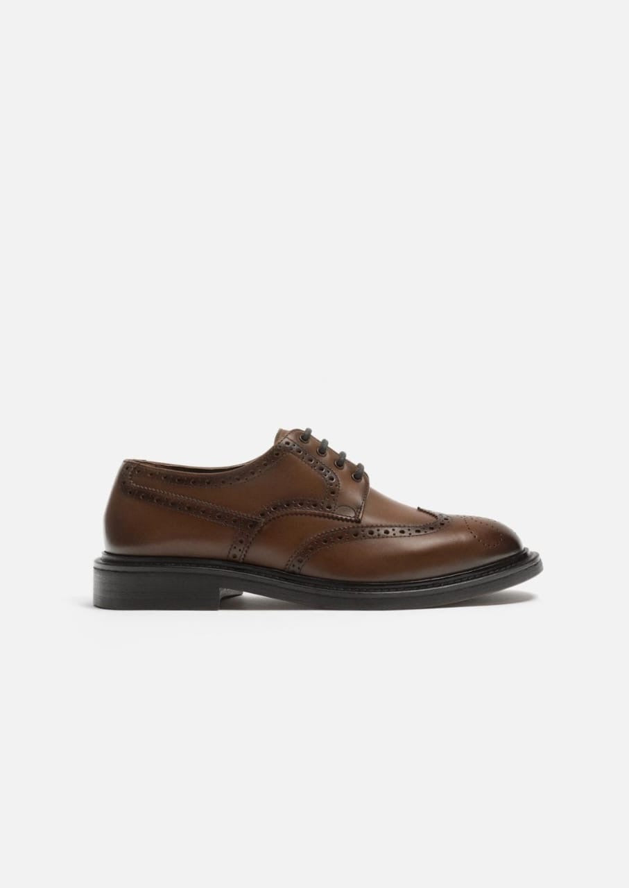 Zara Leather Brogues in Brown