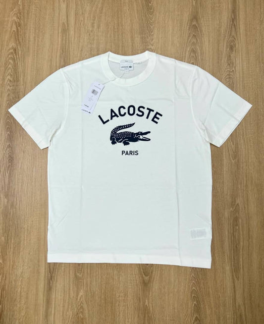 Lacoste Regular Fit Cotton Shirt in Off White