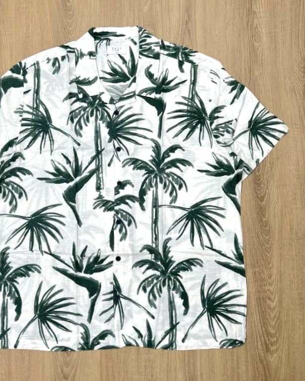 Easy Regular Fit Shirt in Green Pattern