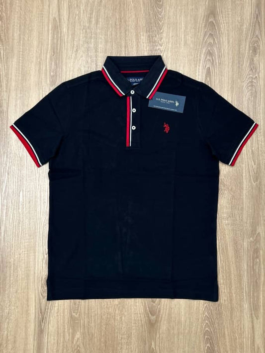 US Polo Assn Regular Fit Pique Polo Shirt in Black
