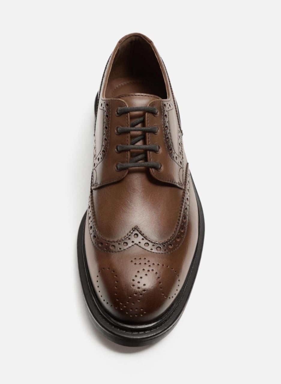 Zara Leather Brogues in Brown