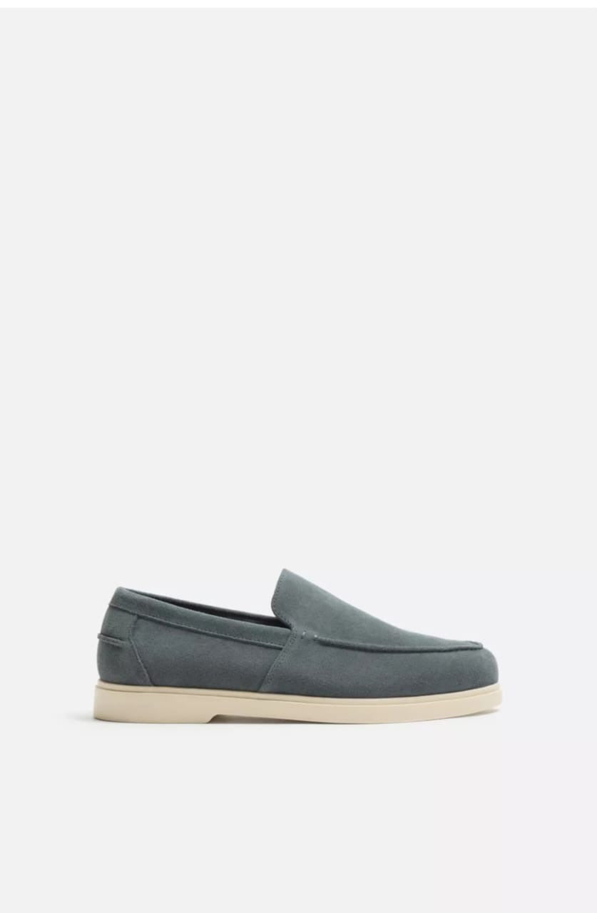 Zara Leather Loafers in blue