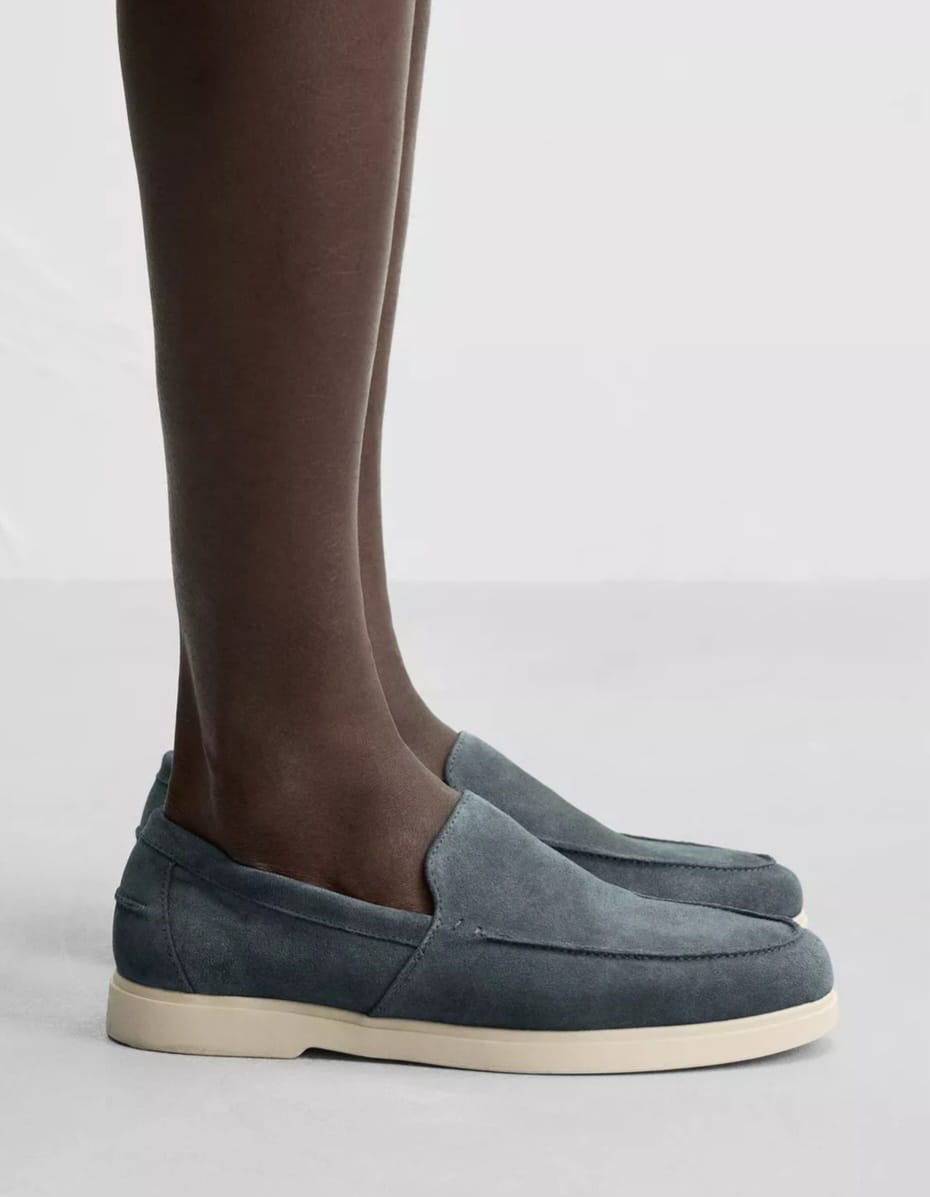 Zara Leather Loafers in blue