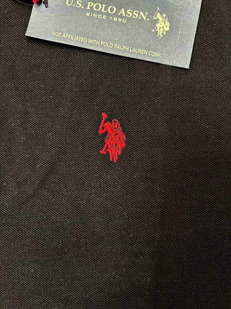 US Polo Assn Regular Fit Pique Polo Shirt in Black
