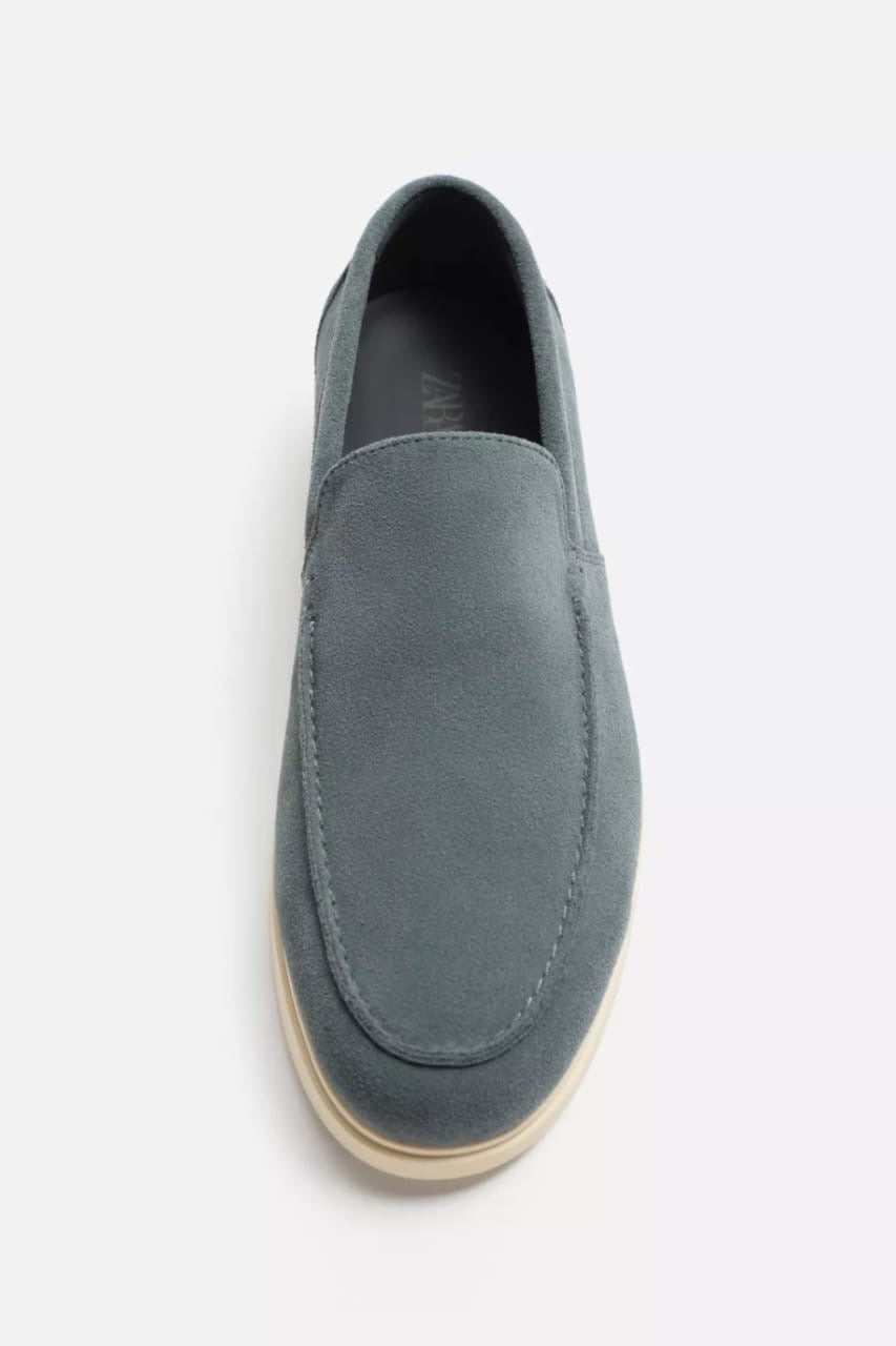 Zara Leather Loafers in blue