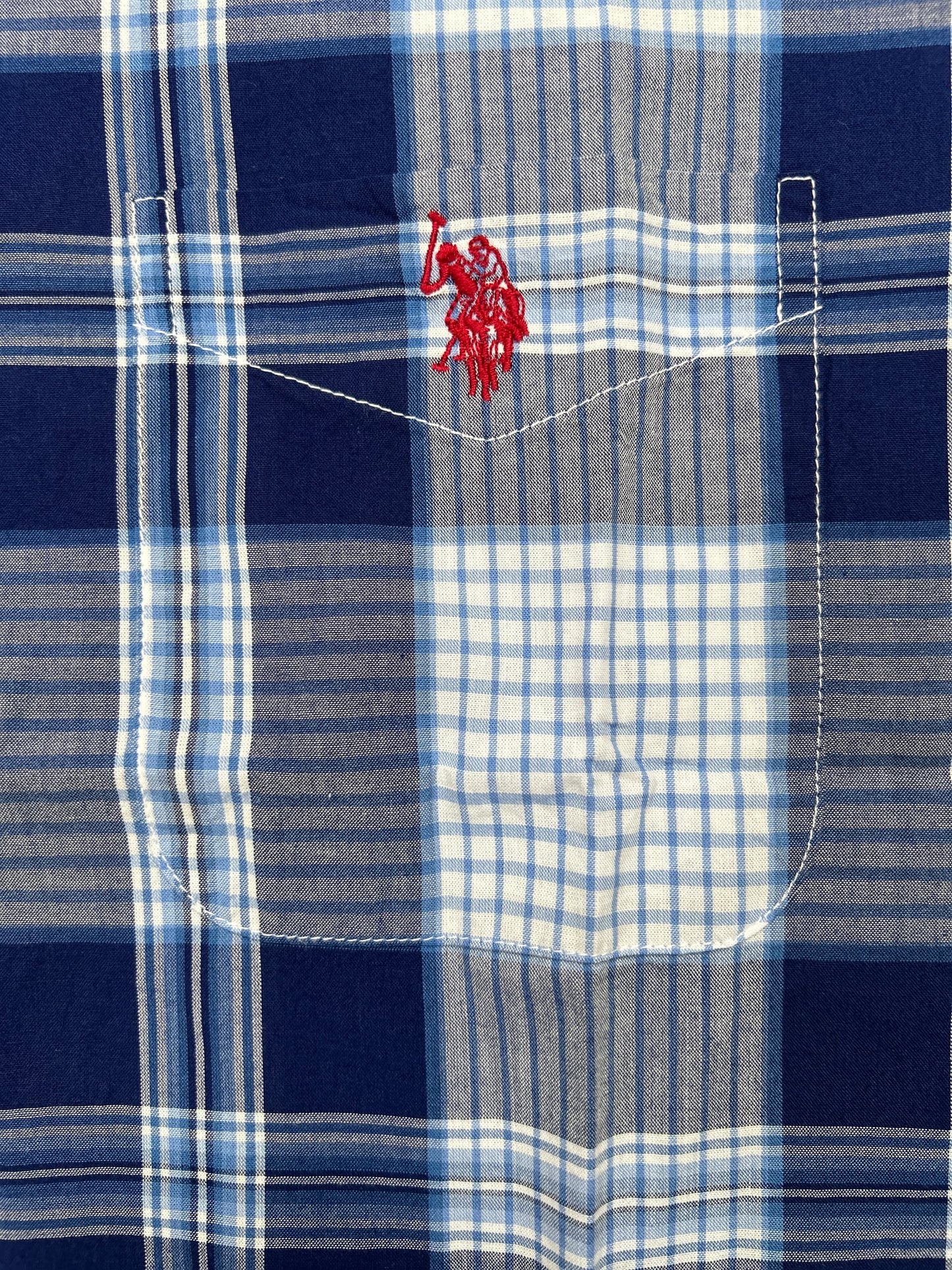 U S Polo Assn Regular Fit Blue Plaid Shirt